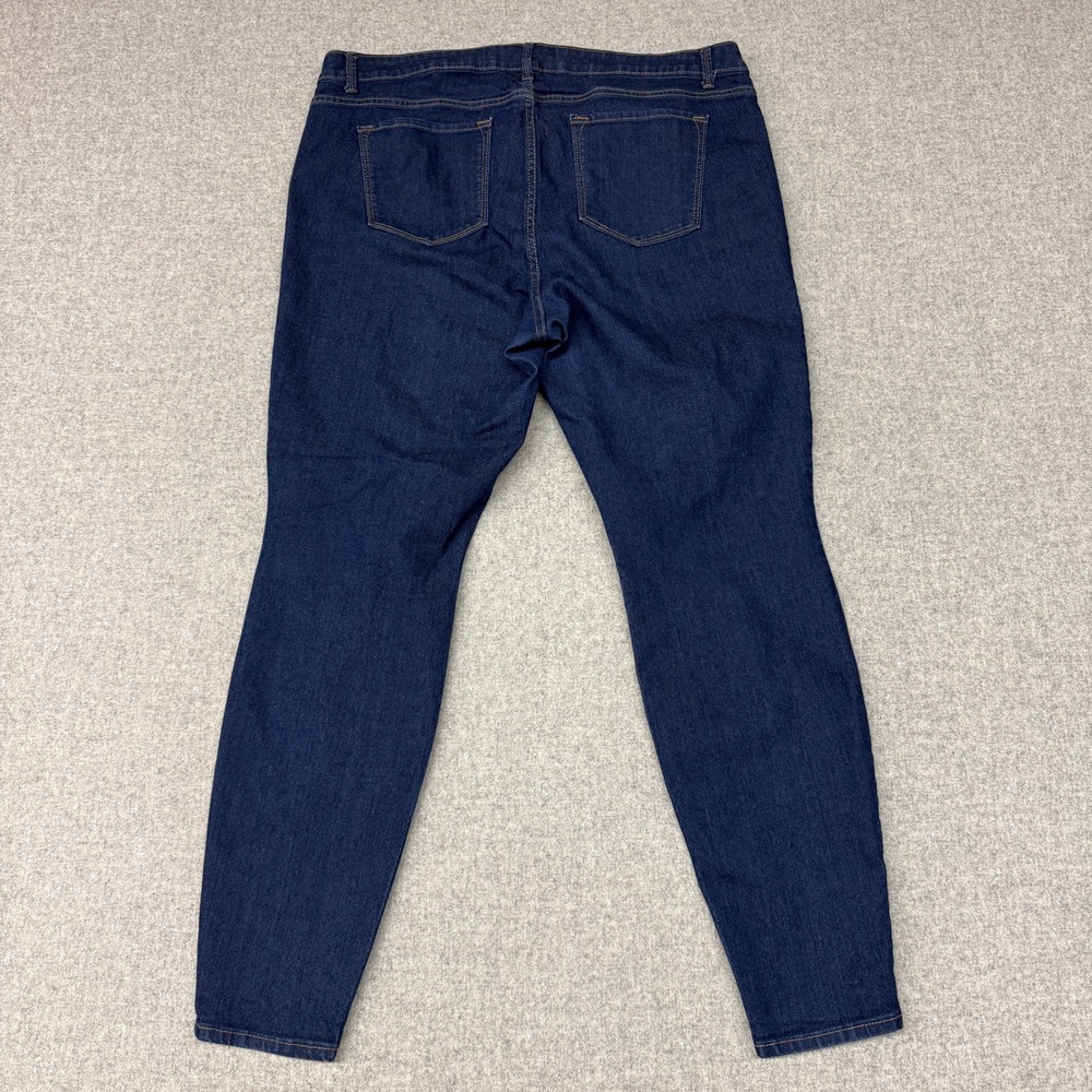 Old Navy Super Skinny Jeans 20 Plus Long Blue Mid-Rise Stretch Dark Wash Denim - Picture 9 of 10